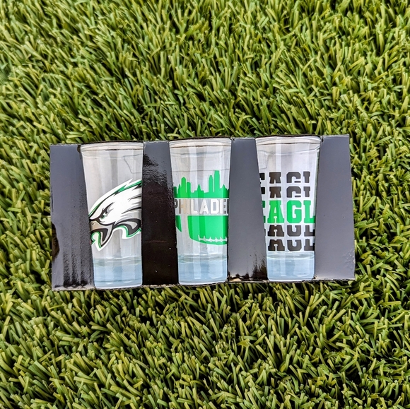 NEW 3pc Custom Philadelphia Eagles Shot Glass Set - Picture 7 of 7